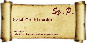 Sztán Piroska névjegykártya